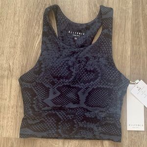 ALL FENIX Navy Snake Sports Bra